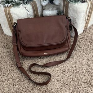 Fossil Rich Brown Crossbody Bag